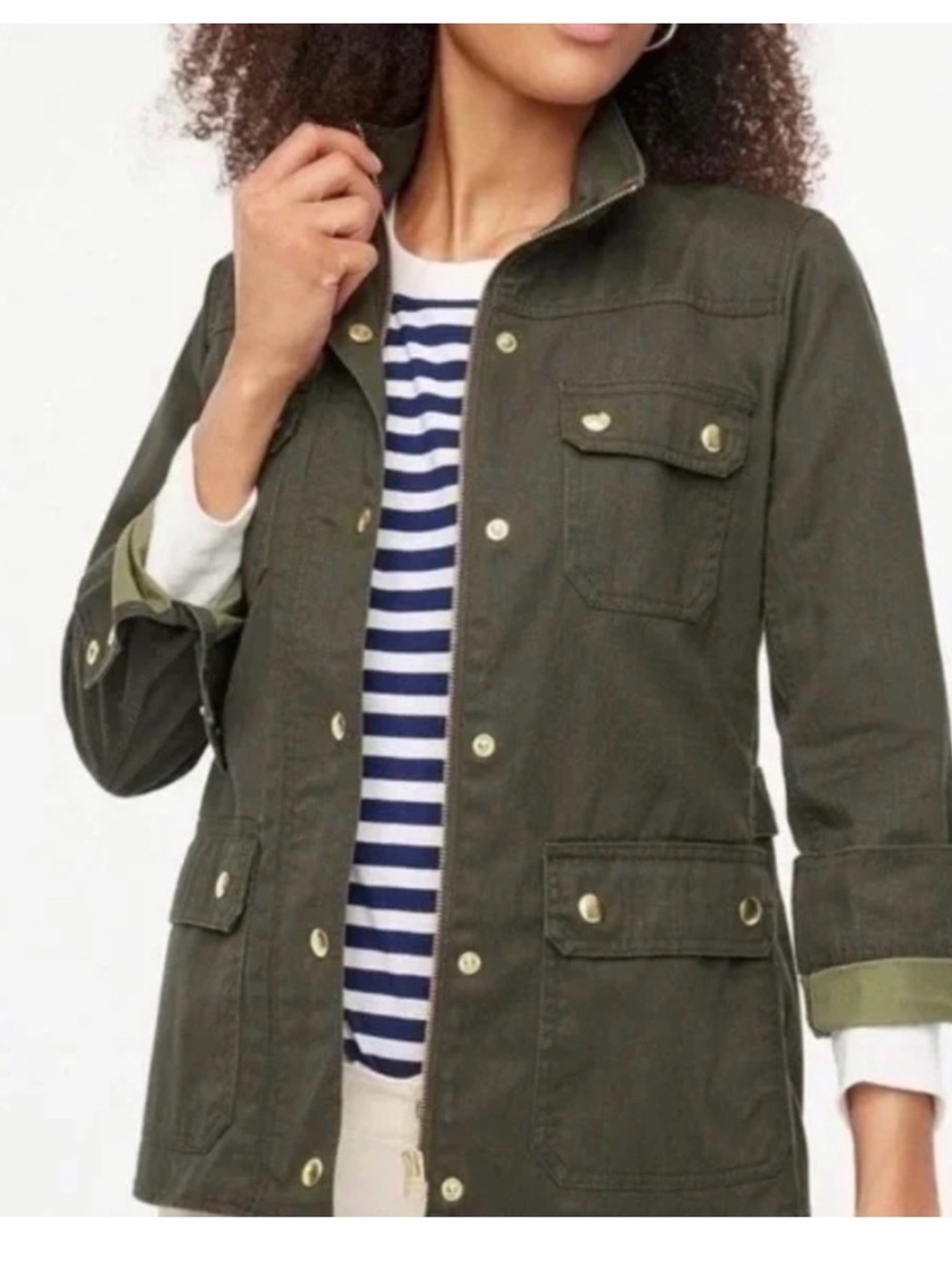 J. Crew Women’s Downtown Waxed Field Jacket in Olive XS